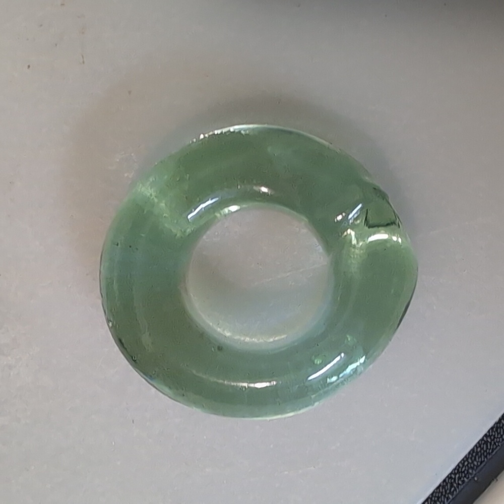 Blown Blue Green Glass Eternity Ring